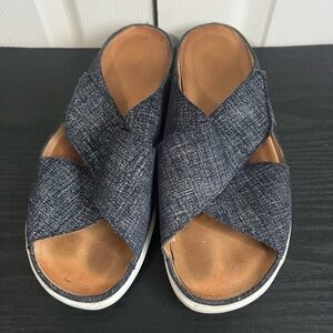 HARTJES Women’s Navy Blue Slide Sandals Sz EU40 / US9